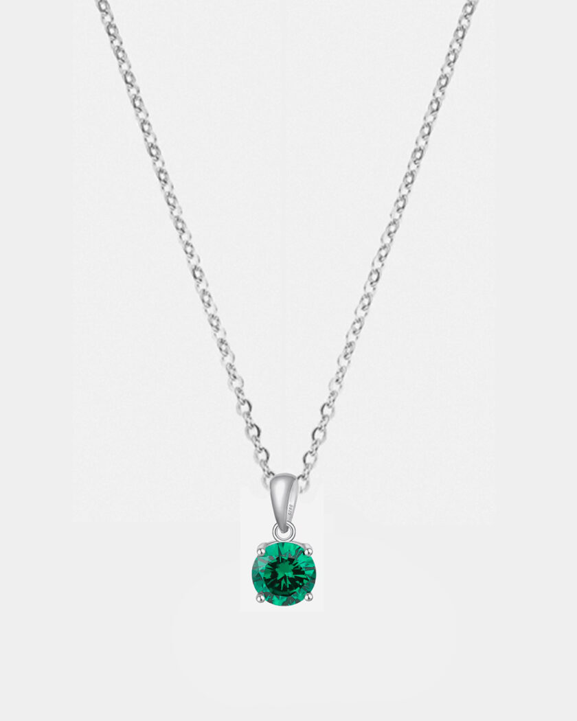 Collar Cubic Green Plata 925